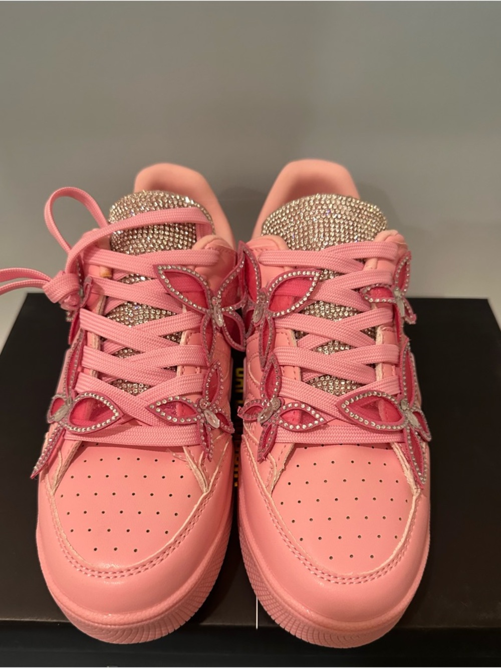 Cape Robbin Pink Rhinestone Butterfly Platform Sneakers - Picture 3 of 4